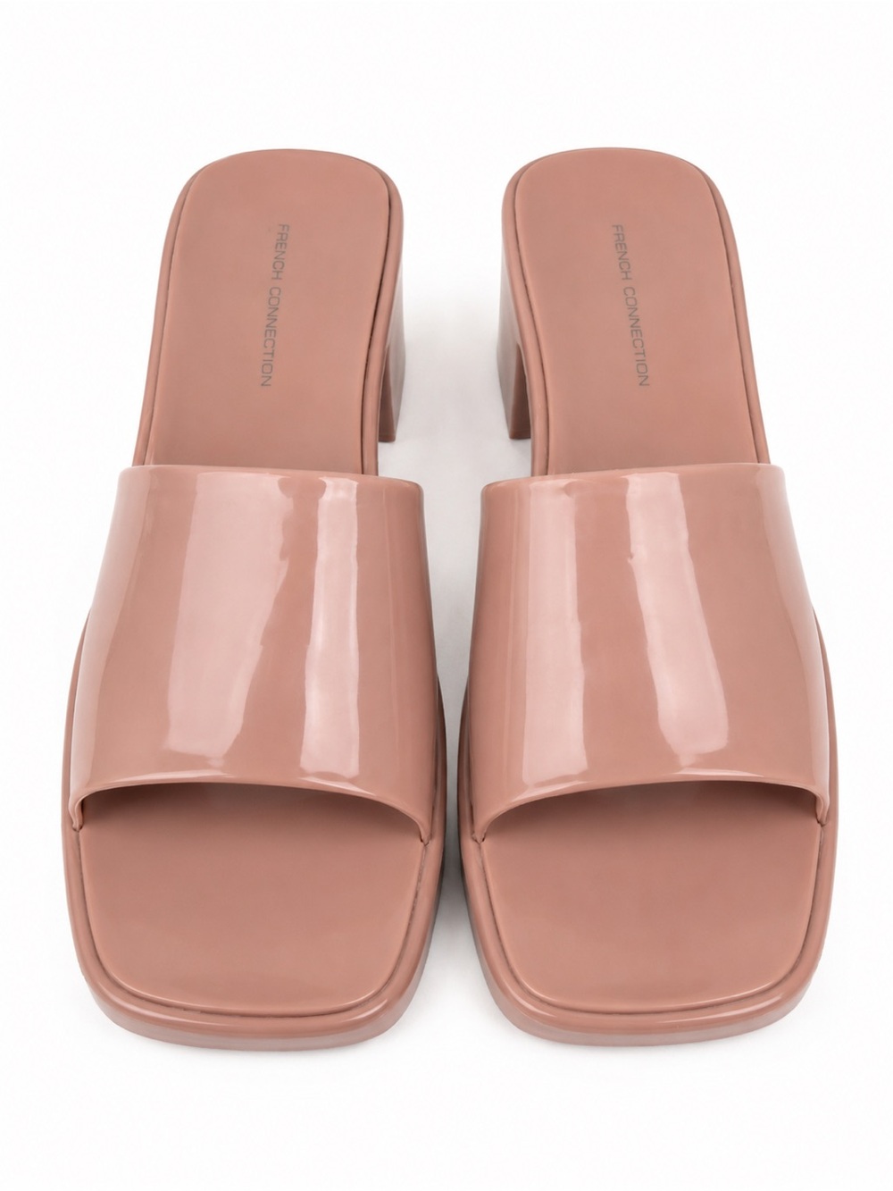 French Connection Blush Nude Almira Platform Jelly Slide Mules Size 7 NIB